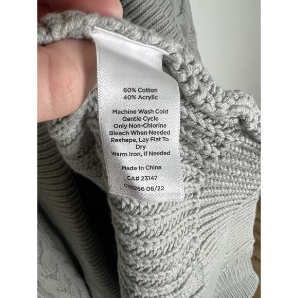 Haven Well Within Women's Medium Grey Knit Cardigan Sweater Cotton Acrylic Blend - Picture 4 of 5